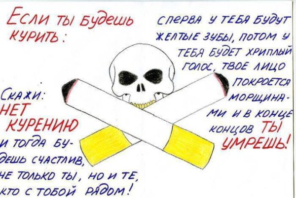 Плакат «вред курения»