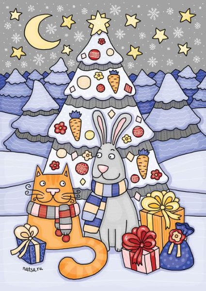 Рисование новогодней открытки