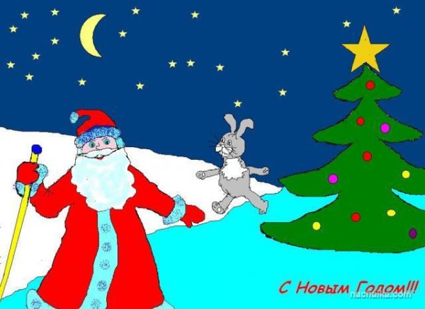 Детские рисунки на новый год