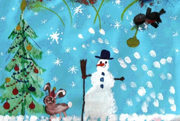Детские рисунки на новый год