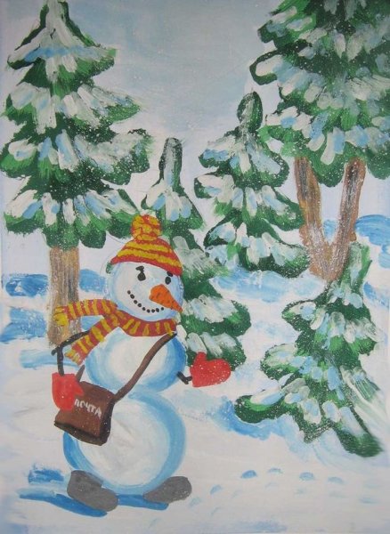 Детские рисунки на тему новый год