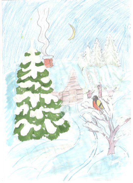 Рисунок на тему Зимушка зима 6 класс