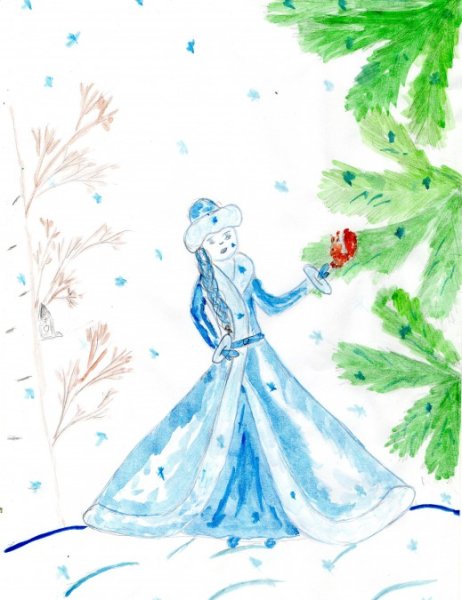 Рисование волшебница зима