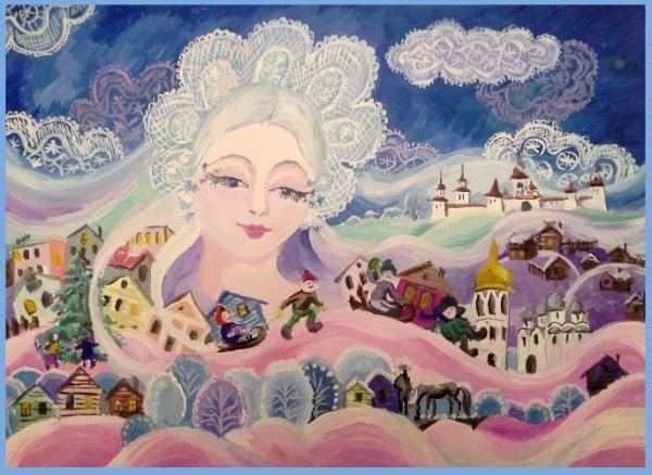 Рисование волшебница зима