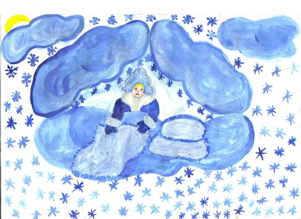 Портрет зимы рисование в детском саду