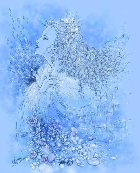 Новогодний пейзаж гуашью