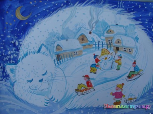 Рисунок на тему зимняя сказка