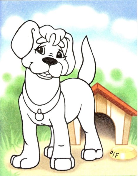 Щенок раскраска пластилином для детей