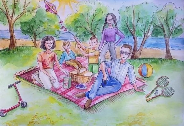 Рисунок семьи школьника