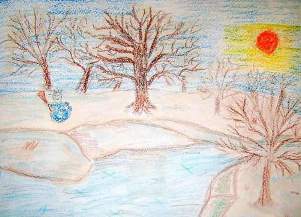 Красота зимы рисунок для детей