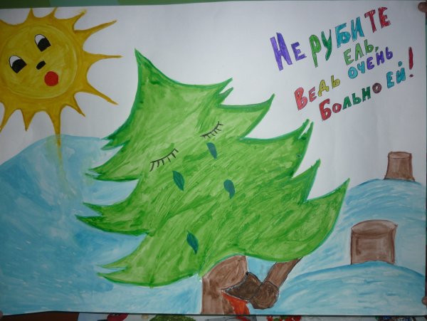 Плакат берегите ели