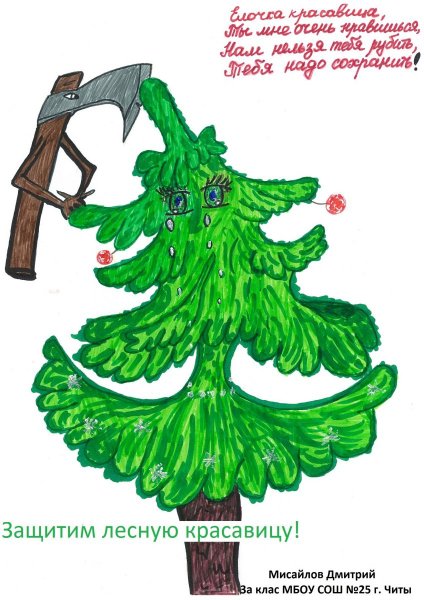 Плакат в защиту елок