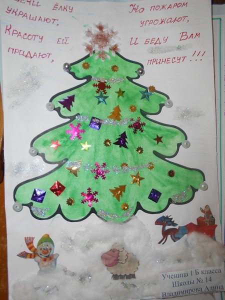 Плакат на тему безопасная елка