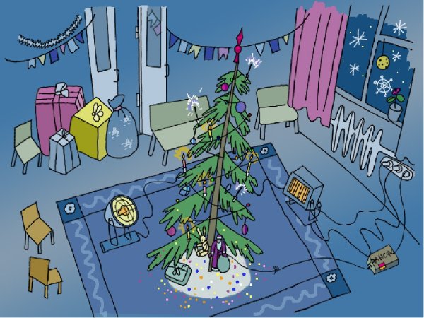 Безопасная елка рисунки