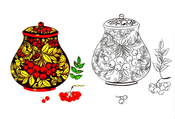 Хохлома раскраска