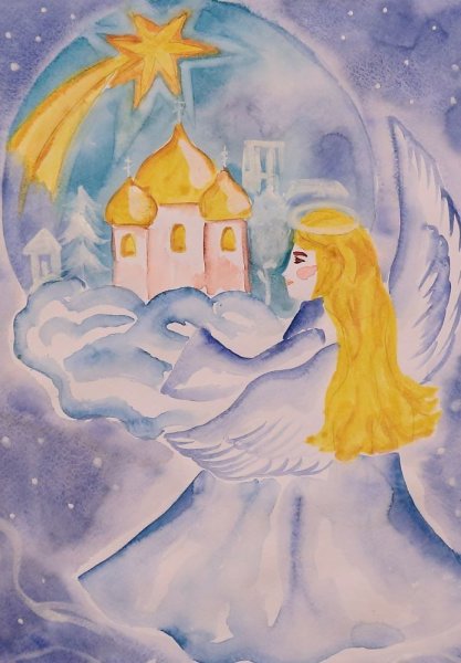 Рисунок на тему Рождество