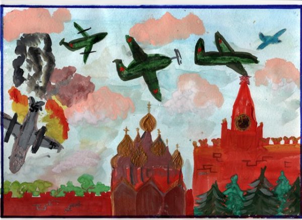 Военный парад рисование