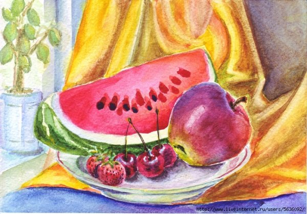 Натюрморт с фруктами для детей
