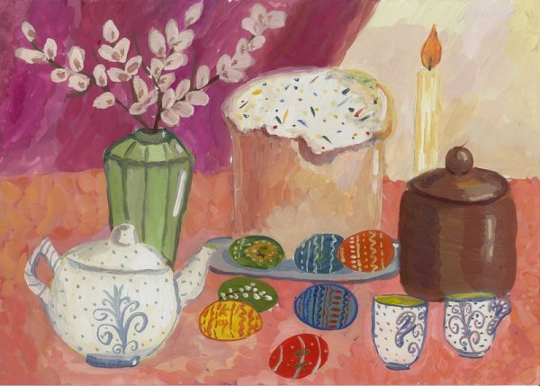 Праздничный натюрморт рисунки