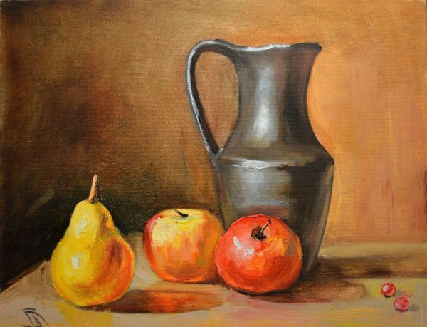 Натюрморт ваза с фруктами
