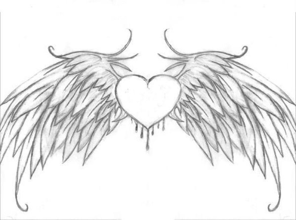 Раскраска ангелов с крыльями