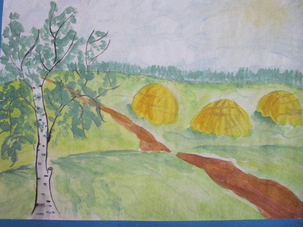 Пейзаж родного края карандашом