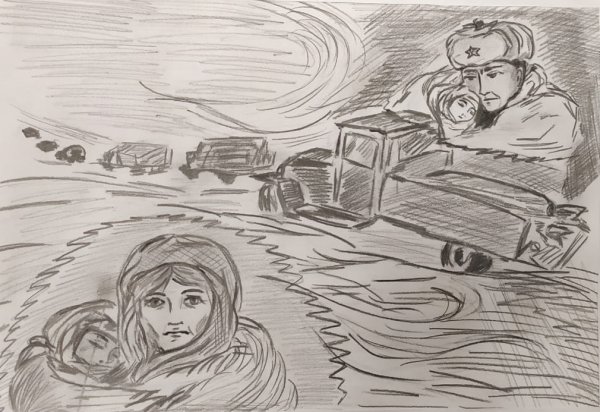 Рисунок блакада Ленинграда