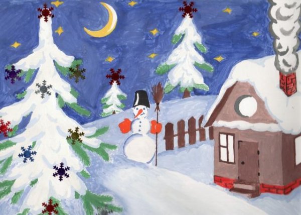 Детские рисунки на новогоднюю тему