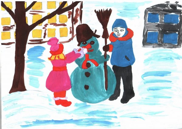 Рисунки о зиме для дошкольников