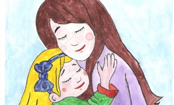 Рисунок спасибо мама