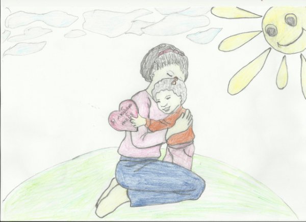 Рисунок спасибо мама