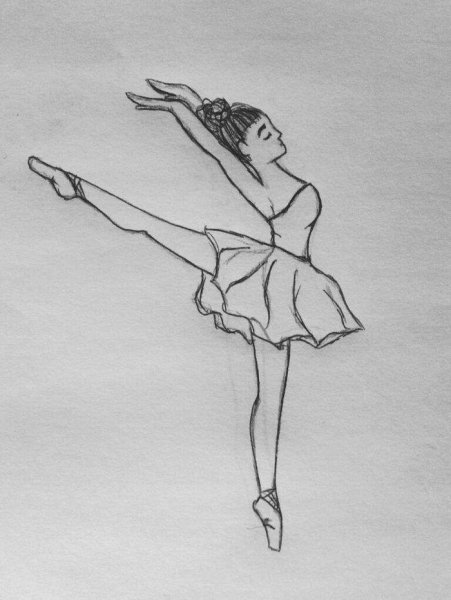 Балерина для срисовки карандашом