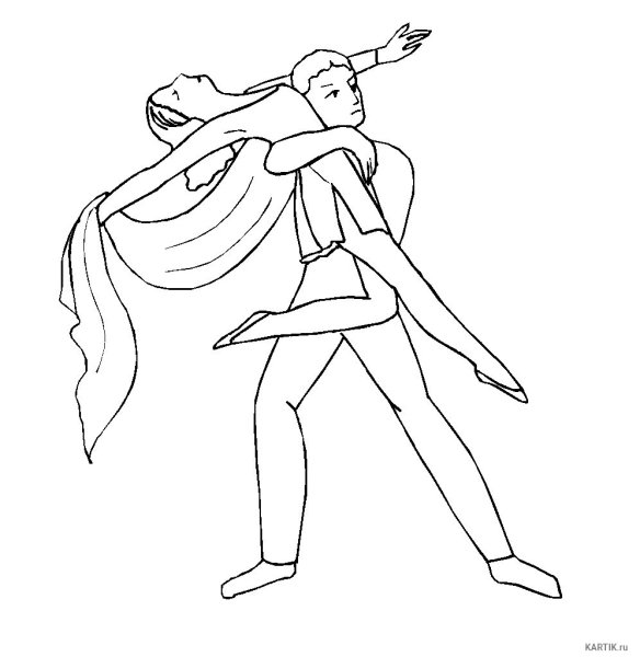 Балерина раскраска для детей