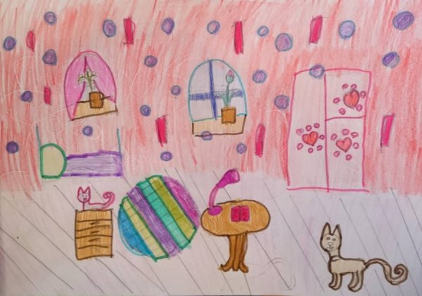 Детский рисунок комнаты