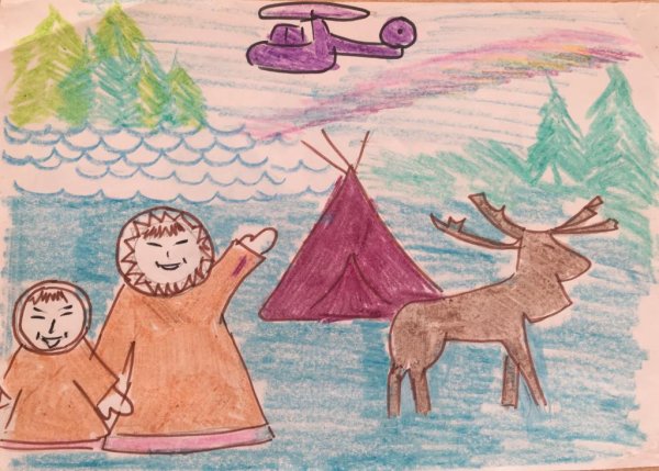 Жилище Ханты и манси в ХМАО рисунок