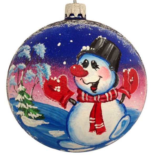 Елочный шар со снеговиком