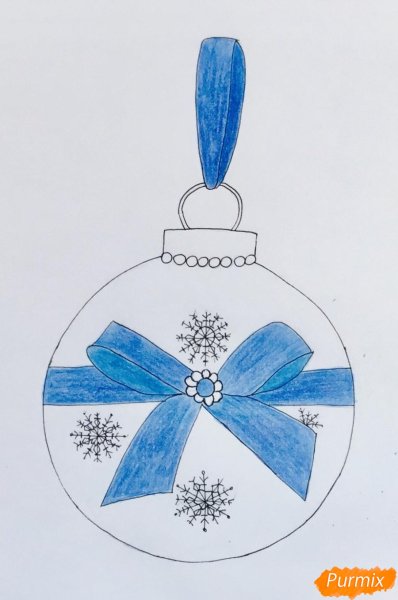 Рисование новогодней игрушки