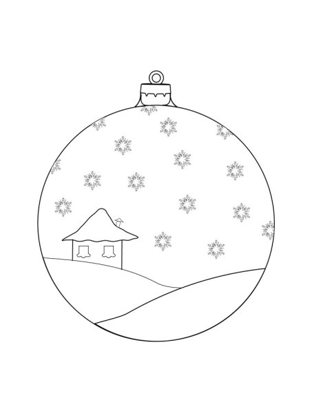 Раскраска новогодние игрушки