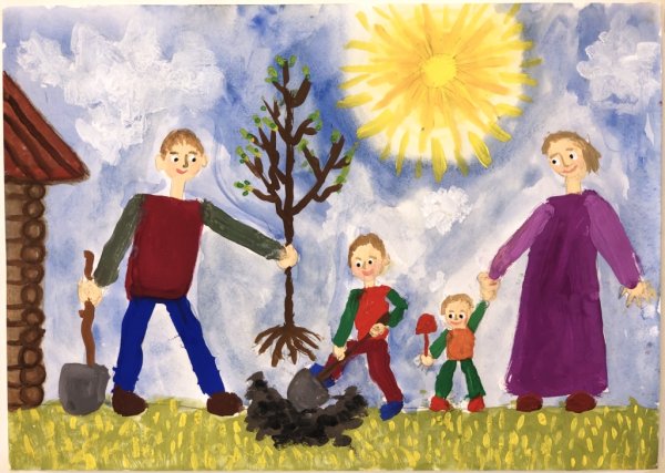 Рисунки на тему семья душа России