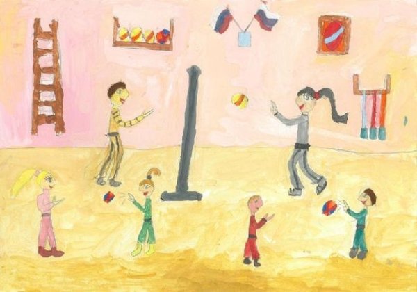 Детские рисунки про физкультуру