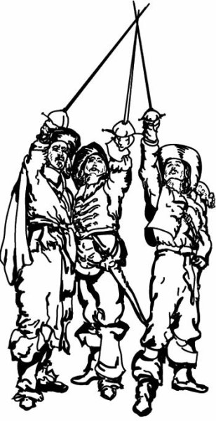 Три мушкетера раскраска