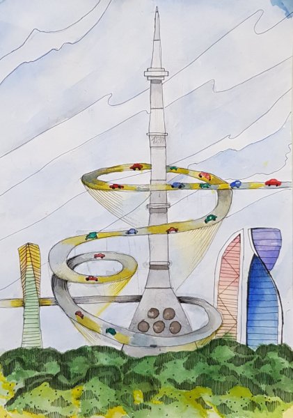 Зарисовка города будущего