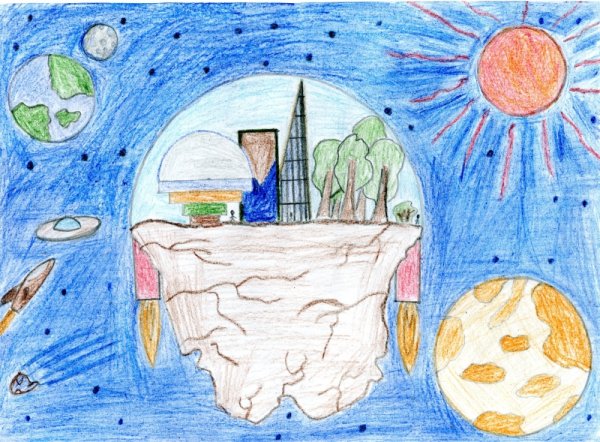 Город будущего рисунки детей