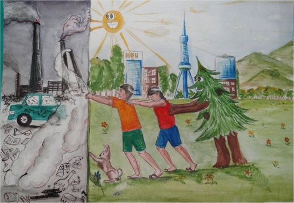 Как нарисовать плакат берегите природу