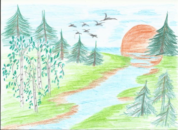 Рисунок на тему мой родной край