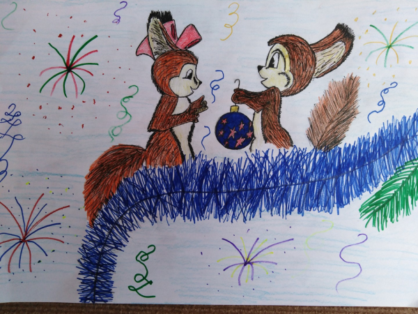 Новогодние открытки гуашью