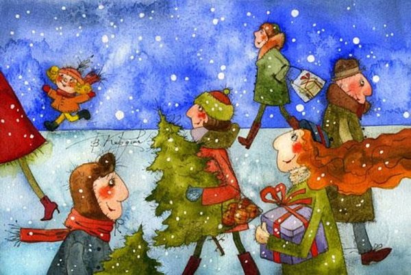 Новогодний детский рисунок на конкурс