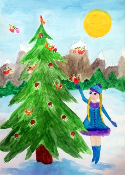 Детские рисунки Новогодняя ёлка