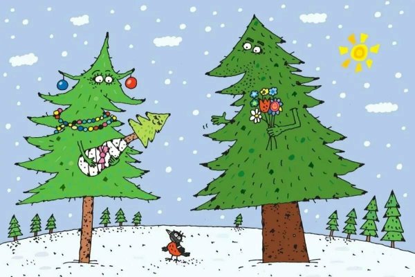 Новогодняя елка карикатура