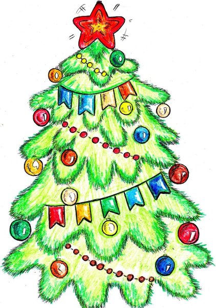 Оригинальная елочка рисунок